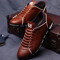 spring autumn new men shoes casual sneakers fashion solid leather shoes formal business sport flat round toe light breathable