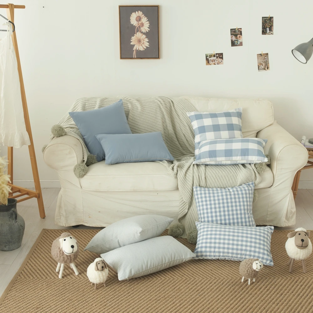 Наволочка в клетку для дивана 30 х50/45 х45 см хлопок/полиэстер