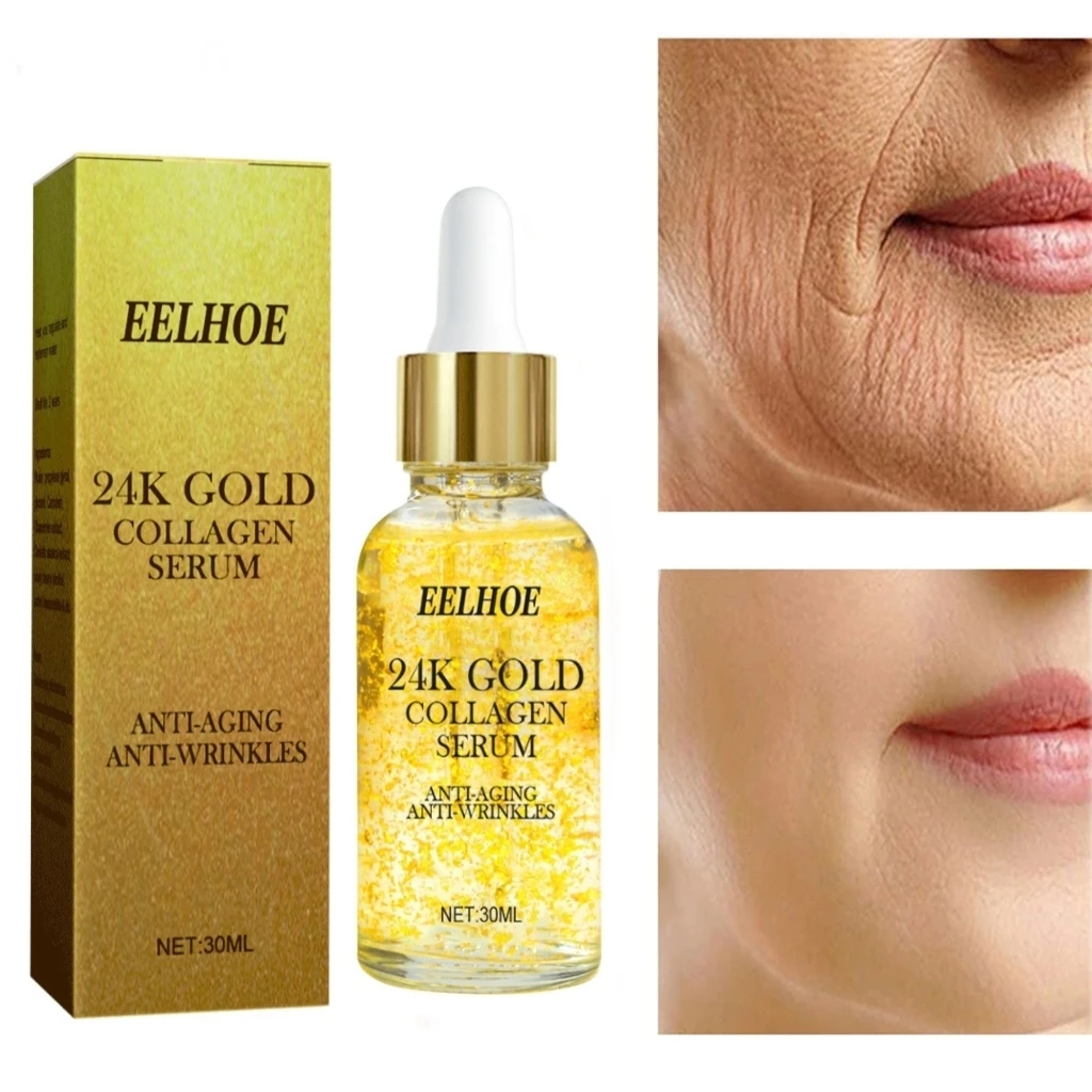 

24K Gold Removal Wrinkle Face Serum Collagen Anti Aging Firming Lifting Fade Fine Lines Moisturizing Brighten Repair Skin Care