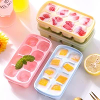 ice tray freezer frozen ice cube mold ice box silicone soft bottom eight grid fruit jelly ice with lid home ice maker