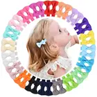 40 шт.лот милые мини банты для волос с зажимом для маленьких девочек заколки для волос галстук однотонная лента заколки детские заколки головные уборы аксессуары