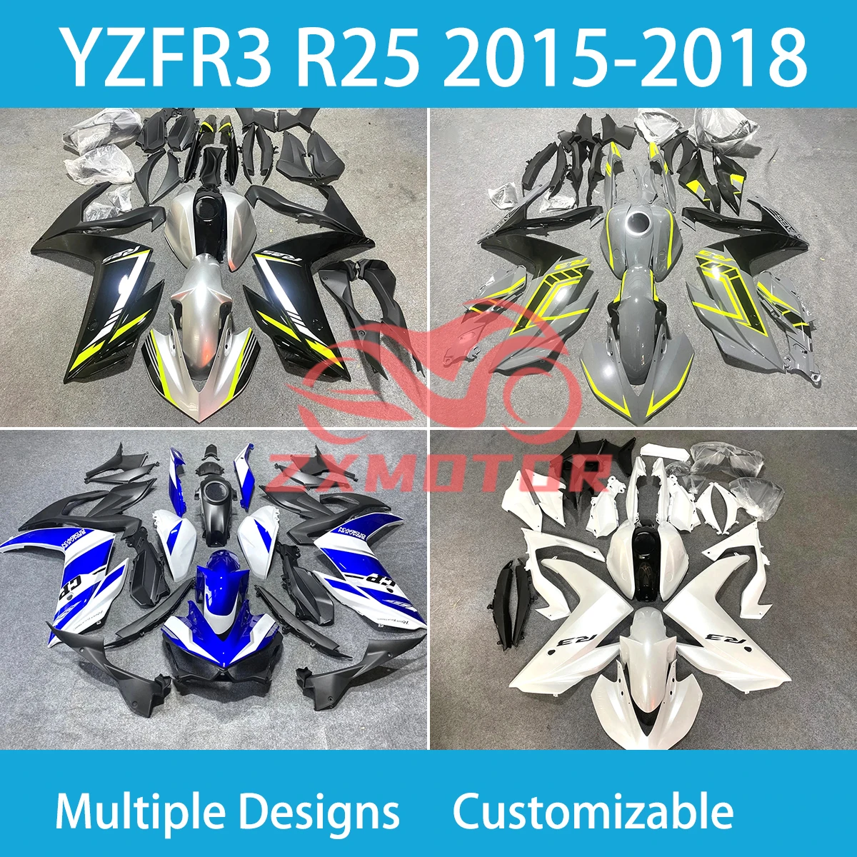 Для YAMAHA YZF R3 R25 15 16 17 18 обтекатели мотоцикла YZFR3 2015 2016 2017 2018 комплект обтекателей для