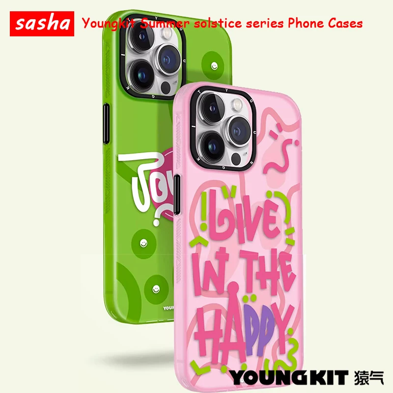 

Youngkit Summer Solstice Series Phone Cases Iphone 14 Pro Max Cover Anti-Fall Lens Protection Smart Phone Fashion Color 13 12