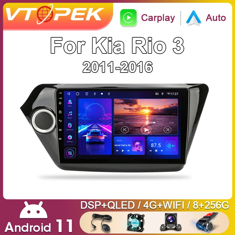 Vtopek 9" 4G Carplay DSP 2din Android 11.0 Car Radio Multimedia Video Player Navigation GPS For KIA RIO 3 2011-2016 K2 Head Unit
