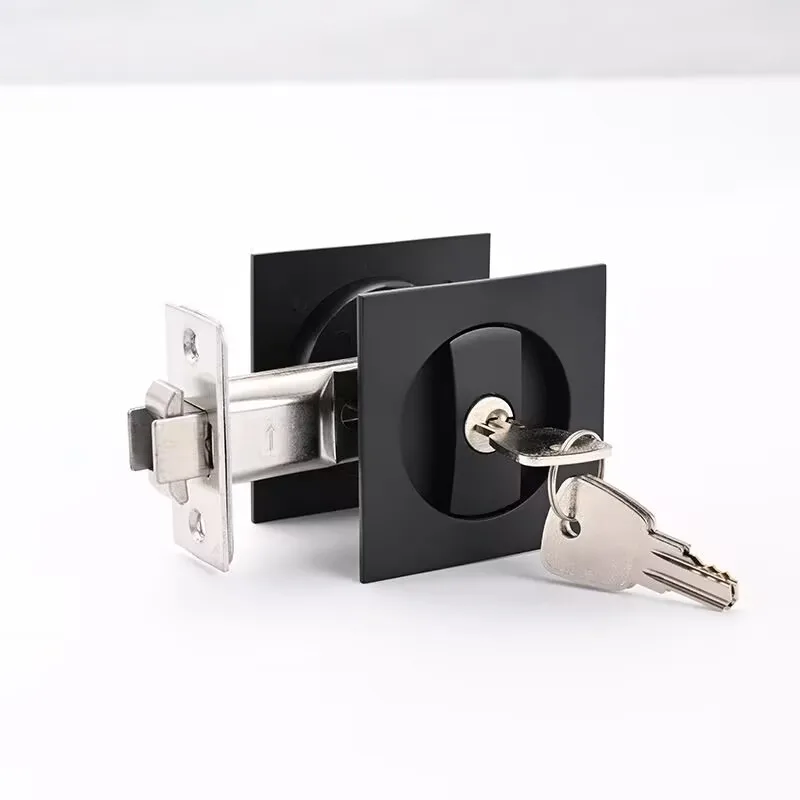 

Квадратный указательный замок для раздвижной двери из цинкового сплава, встроенная раздвижная дверь для ванной комнаты, невидимый замок с крючком