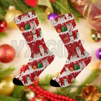 alaskan malamute merry christmas socks 3d printed socks high socks men women high quality long socks novelty socks