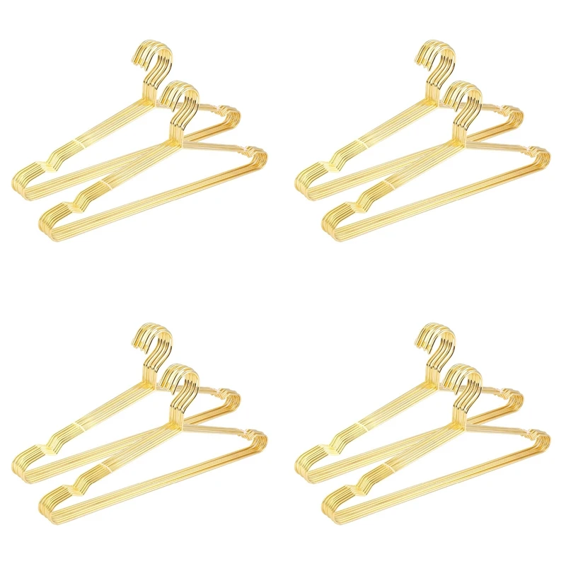 

HOT SALE 60Pcs Copper Gold Metal Clothes Shirts Hanger With Groove, Heavy Duty Strong Coats Hanger, Suit Hanger Gold