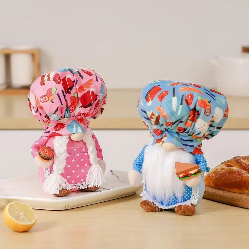 

Chef Plush Gnomes Stable Cute Hamburger Dwarf Home Decor Multifunctional Scandinavian Figurine Gnomes Plush Kitchen Tomte