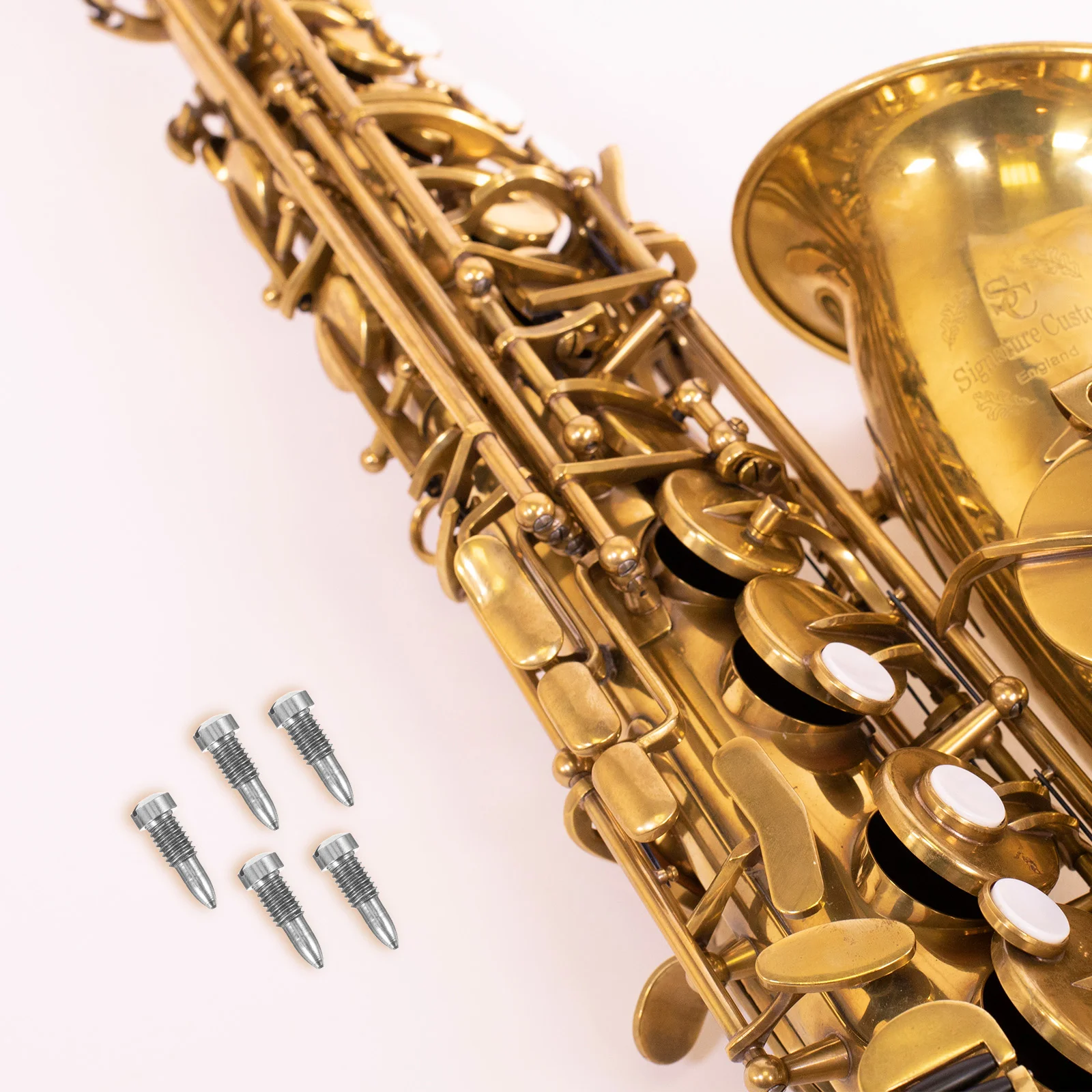 Запасной наконечник для саксофона 5 шт. серебристый металлический конический