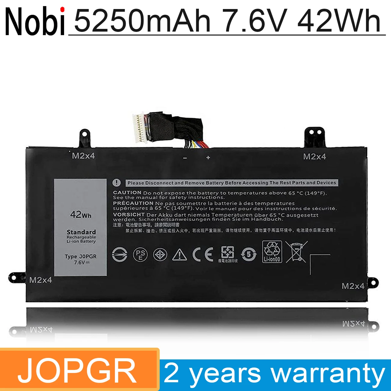 

Nobi 7.6V 42Wh J0PGR Laptop Battery For Dell Latitude 5285 5290 T17G 1WND8 JOPGR X16TW T17G001 Free 24 Monthes Warrant