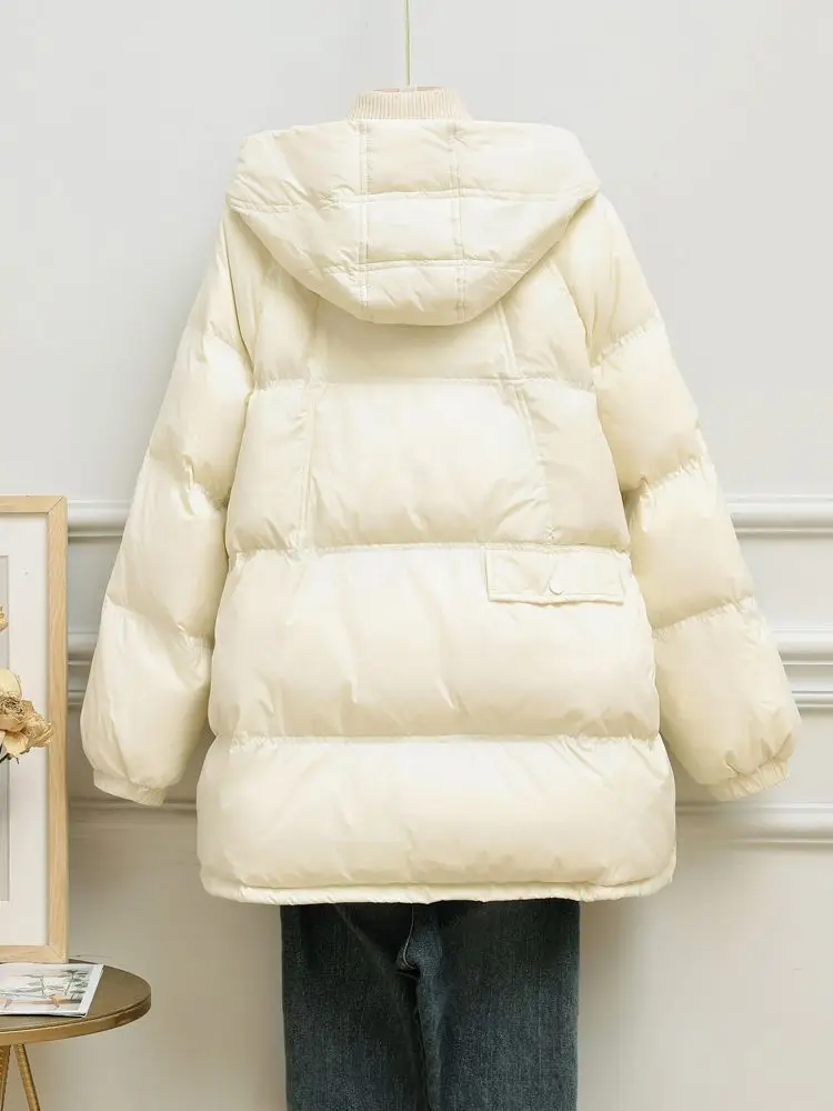 New Women Casual Style Down Jacket White Duck Down Jackets Autumn Winter Warm Hoodies And Female Outwear