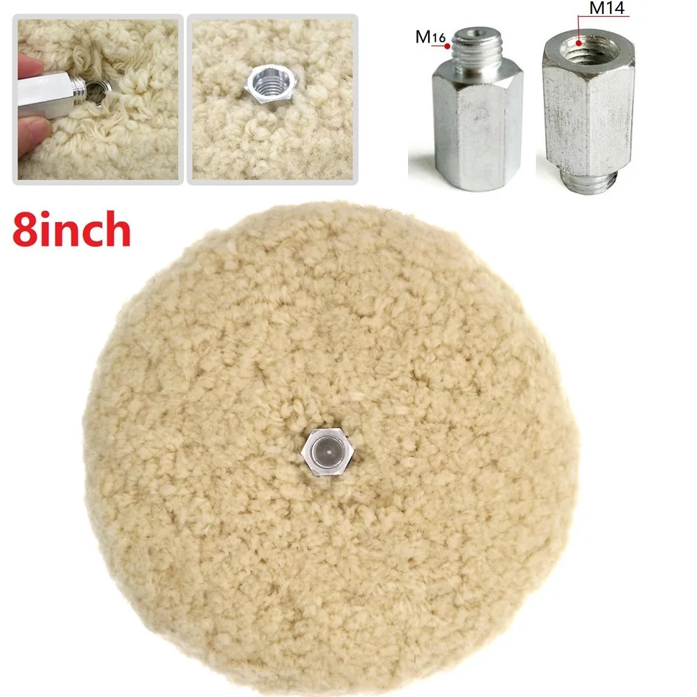 

8\\'\\' Buffing Wool Polishing Pad M16 Thread T240 Heavy Cut Gringding Wheel Sanding Disc Double Sided Yarn Abrasive Tools