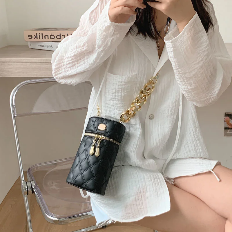 

Women crossbody bags luxury phone bag padded mini chain shoulder bags ladies classic leather small satchels pocket mujer