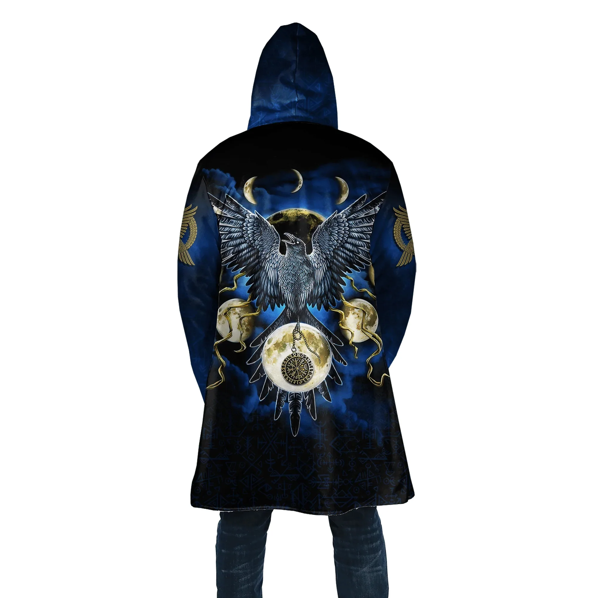 Мужская накидка с компасом и викингом повседневная Толстая теплая унисекс