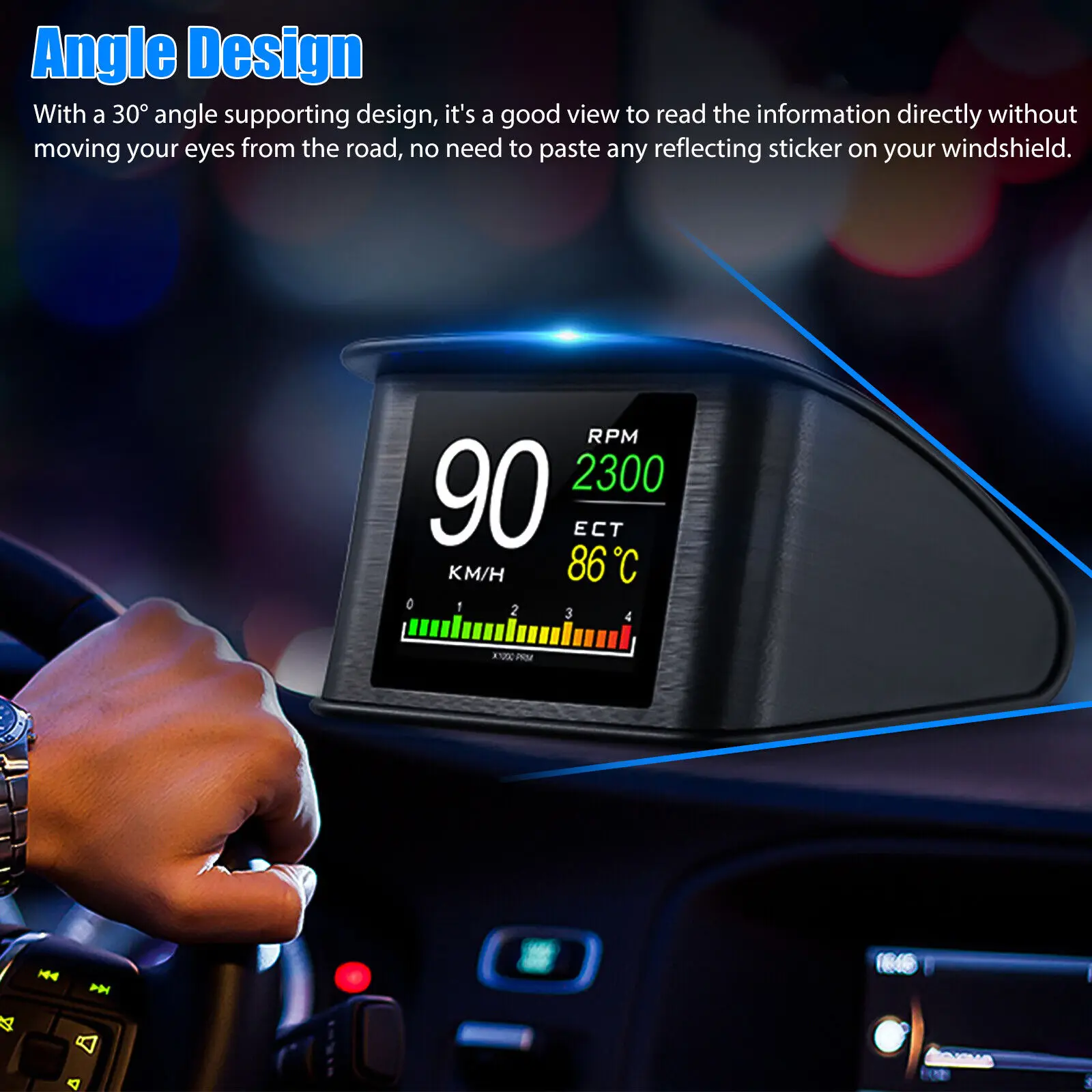 

Car Safety T600 OBD2 Head Up Display HUD On Board Computer Digital OBD Driving Speedometer Mileage Fuel Voltage Temperature