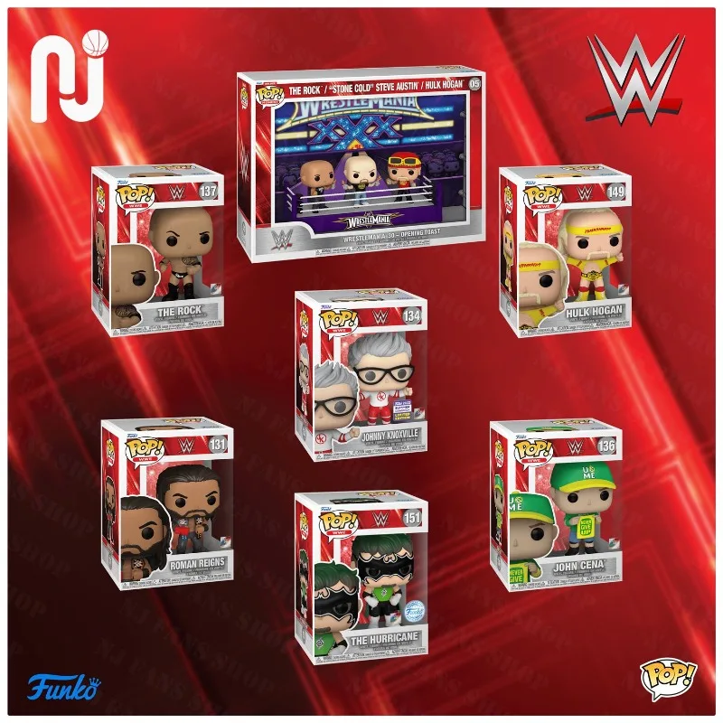 Фото Оригинальные фигурки Funko Pop Джонсона/Рейнса/Сины/Хогана, игрушки WWE, подарки на день рождения и Рождество. №1