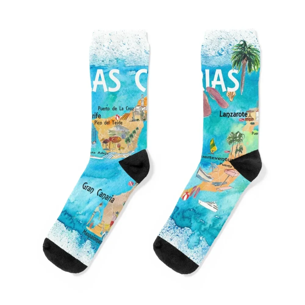 Иллюстрация дорожной карты Канарских островов с Тенерифе Гран-Канарских