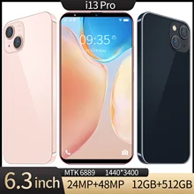 Global Version i13 Pro 12GB RAM 512GB ROM 6.3 Inch HD Screen 5800mAh Unlocked Dual SIM Celulares Mobilephones Cellphone Celular