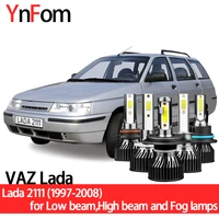 ynfom led headlights kit for vaz lada 1112111 1997 2008 low beamhigh beamfog lampcar accessoriescar headlight bulbs