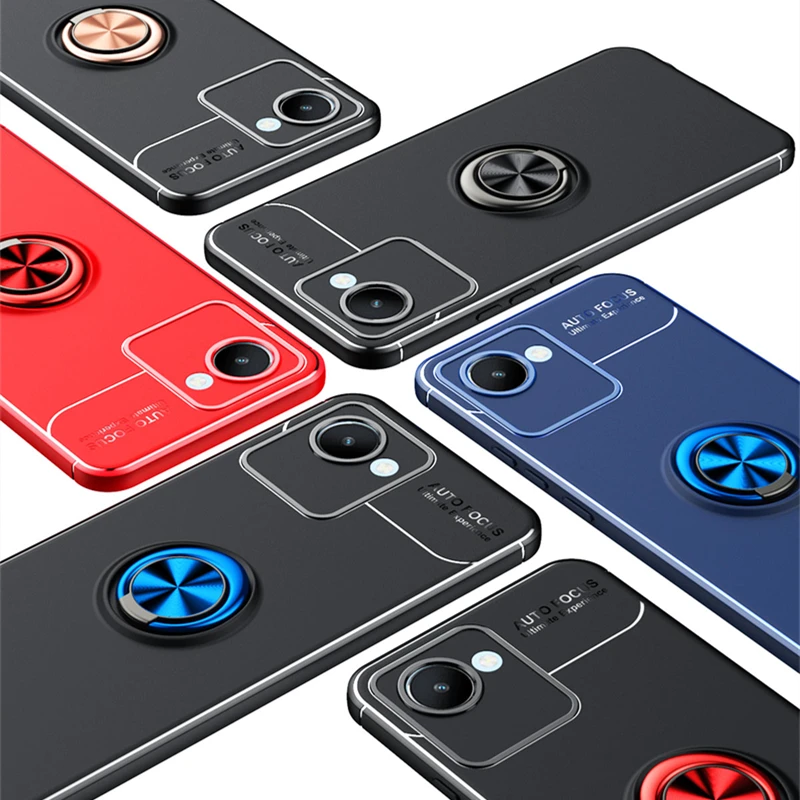 For Realme Narzo 50i Prime Case Cover OPPO Realme Narzo 50i Prime Soft Ring Magnetic Holder Cover Realme Narzo 50i Prime Fundas