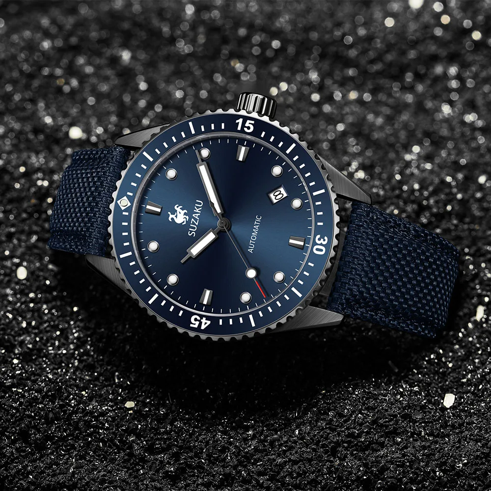 Цена Механические наручные часы Suuku мужские, с автоматическим браслетом, керамической рамкой, из нержавеющей стали, для занятий спортом