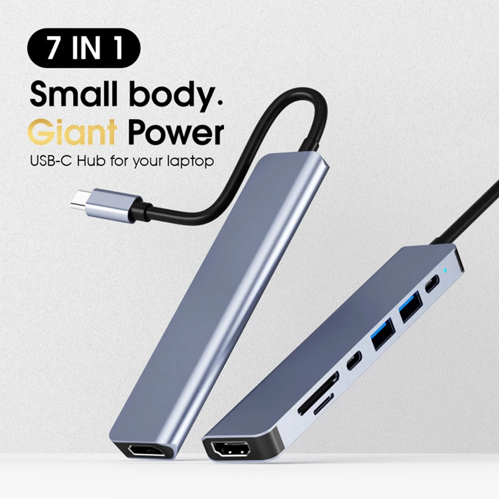 

7 In 1 USB Hub Type C Splitter USB 3.0 USB 2.0 Expander Multiport USB Splitter For PC Laptop Notebook Smart Phones