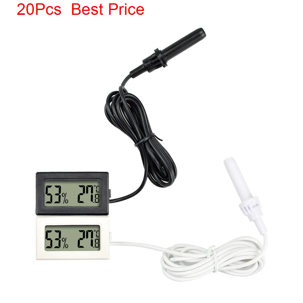 

20Pcs/lot Digital Temperature Thermometer Hygrometer Humidity Meter/tpm-20 Vivarium Tank Reptile Supplies Termometr Higrometr