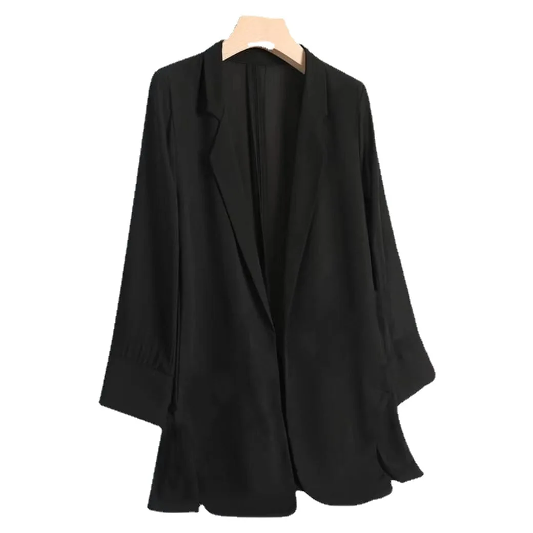 2023 Basic Women Blazer Coat Lightweight Brand New Summer Female Loose Tops Cardigan Office Lady Streetwear Clothing