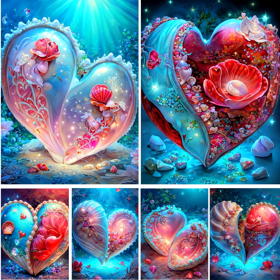 

Diamond Painting New Arrival Fantasy Romantic Beach Shells 5D Full Diamond Embroidery Cross Stitch Mosaic Art Landscapes