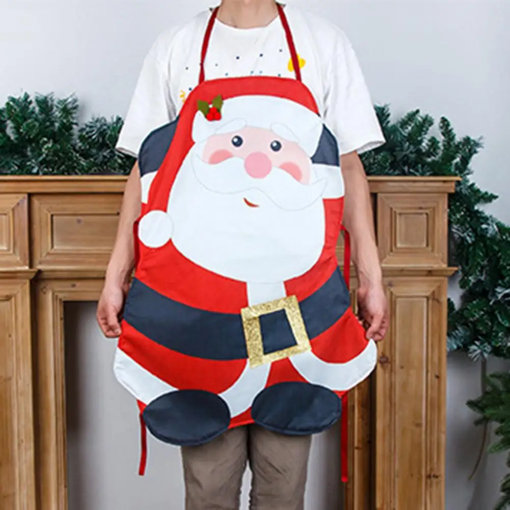 

Useful Xmas Cooking Apron Strap Design Christmas Apron Eye-catching Versatile Decorative Xmas Apron Festival Decoration
