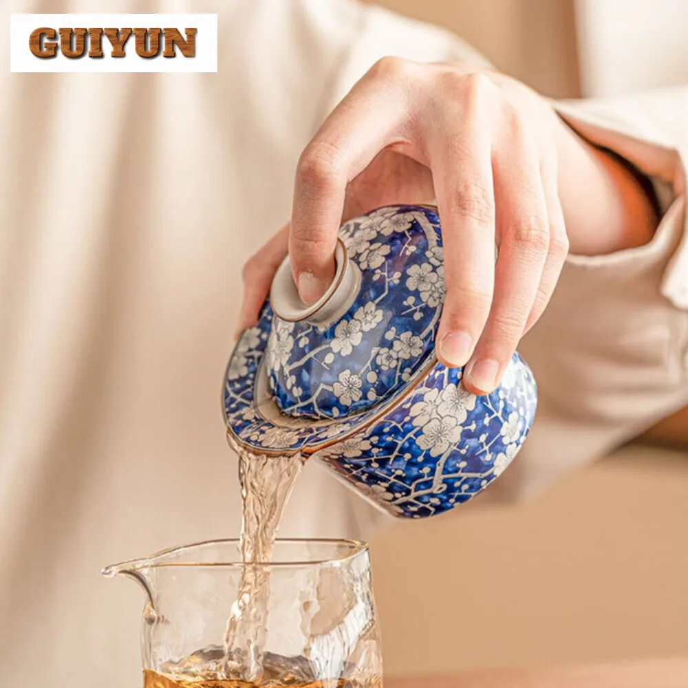 160 мл высококачественный чай из России печи Gaiwan Japaneseblue ледяной сливовый цвет три
