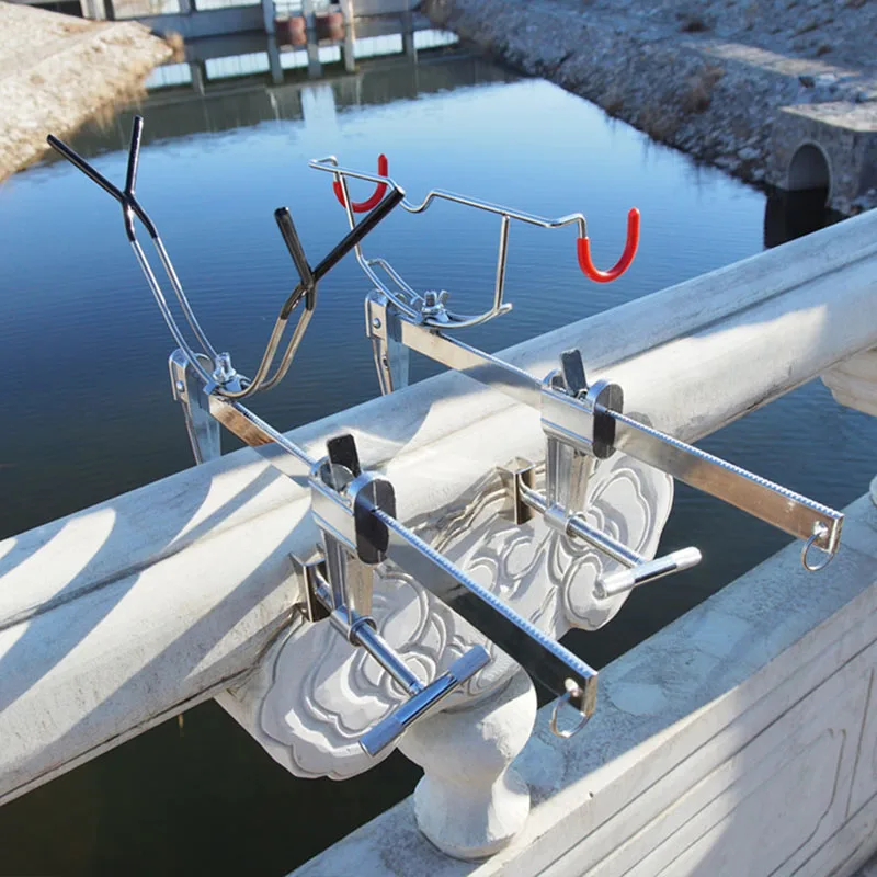 

Fishing Rod Holder Bridge Clip Adult Outdoor Fishing Sea Fishing freshwater Bridge Raft Metal Adjustable Support Non-slip Clutch