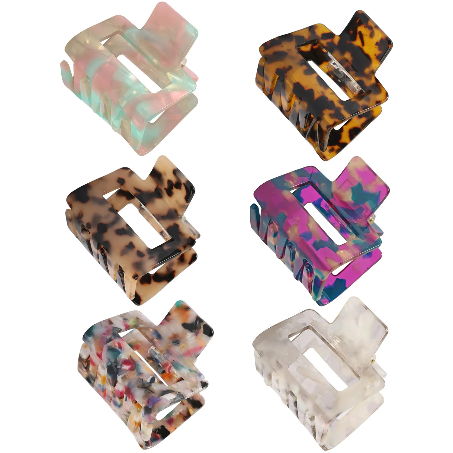 

New Women Fashion Claw Clip 5cm Square Acetic Acid Grab Clip Hair Claw Fashion Simple For Girls Hair Accessories Headwear