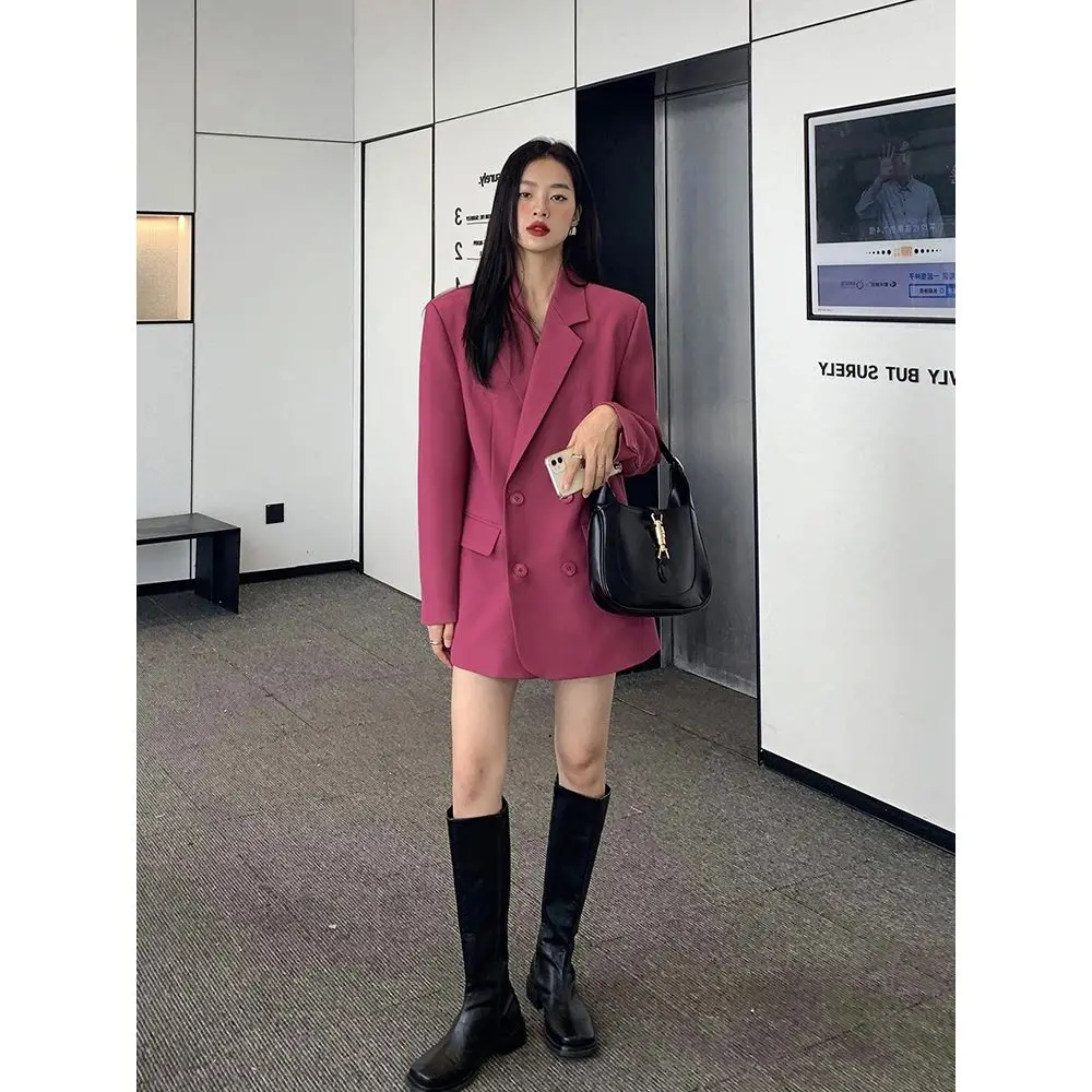 Women's Suit Jacket Korean Fashion Office Women Long Sleeve Top Loose Luxury Black Suit Coat Cheap Wholesale Free Shipping New