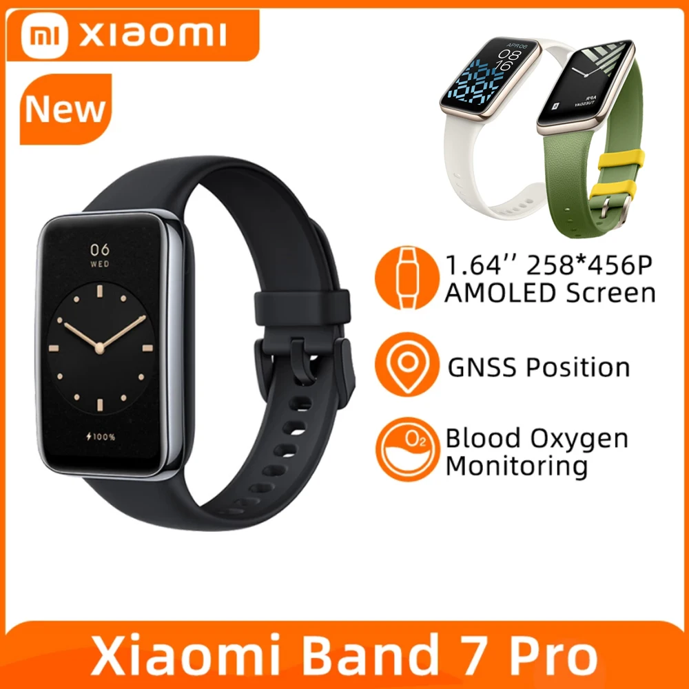 

Фитнес-браслет Xiaomi Mi Band 7 Pro, умный фитнес-2022, водонепроницаемый, экран AMOLED, кислород крови, «антенна», несколько режимов