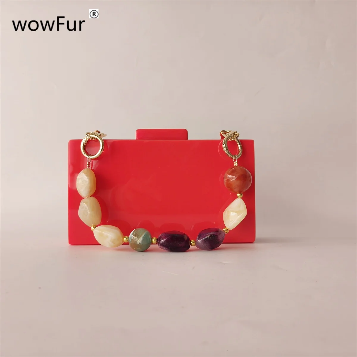 Однотонные оранжевые чернильные акриловые клатчи женская сумка летние сумки