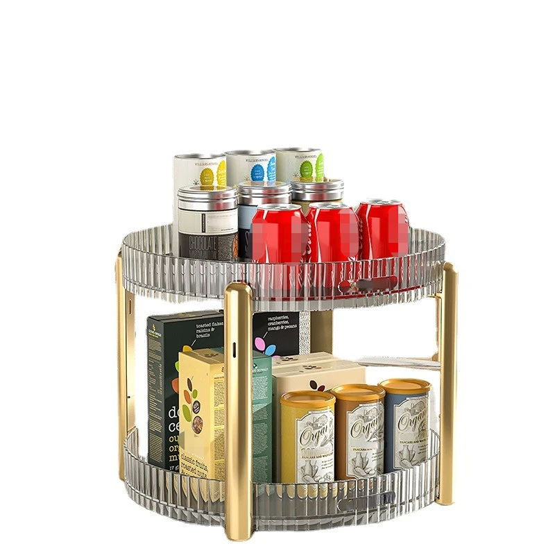 

Desktop Vanity Skincare Shelving 360-degree Rotating Disk Multi-layer Storage Rack Transparent Cosmetic Box for Home Organizer