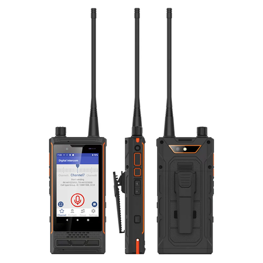 UNIWA P4 Android 9 Smartphone MT6762 Octa Core Mobile Phone 4G 64G IP68 Waterproof Cellphone 4W DMR Analog Walkie Talkie 3000mAh