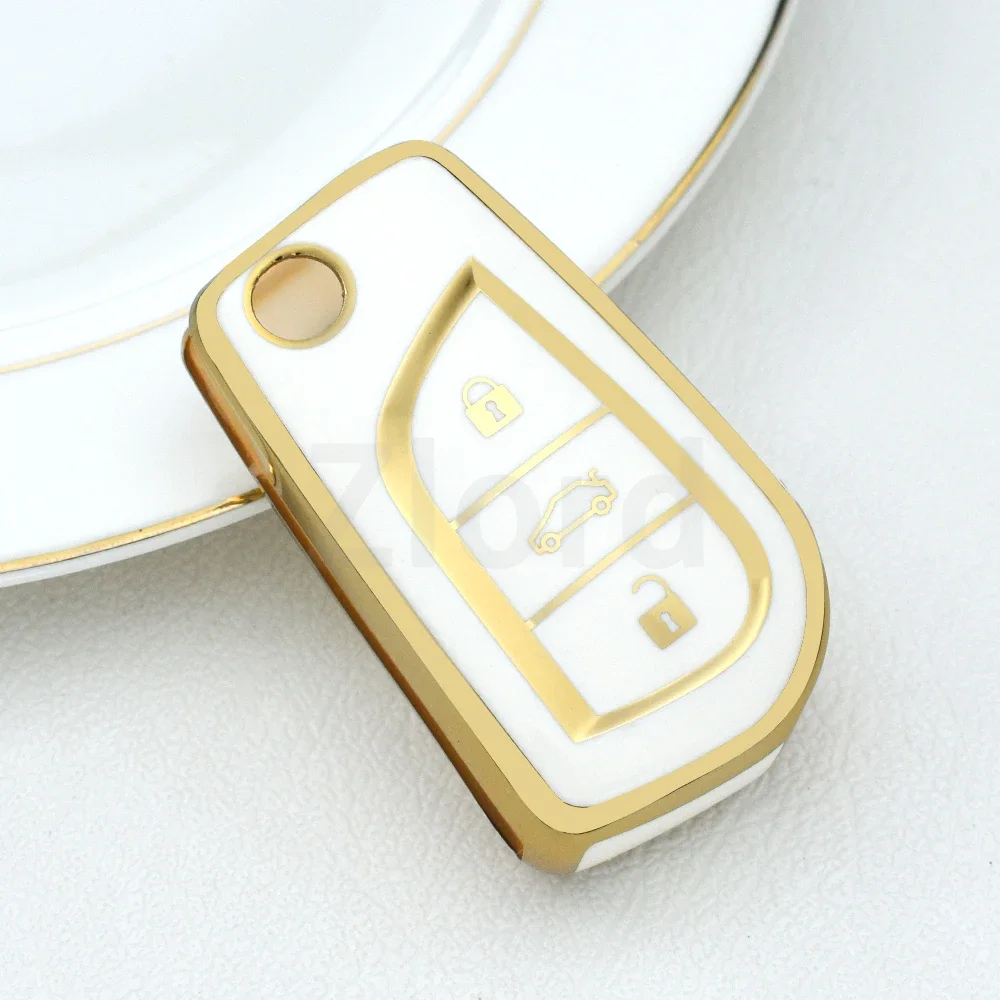 3-кнопочный чехол для автомобильного ключа из ТПУ набор защитных брелок Toyota Aygo Yaris