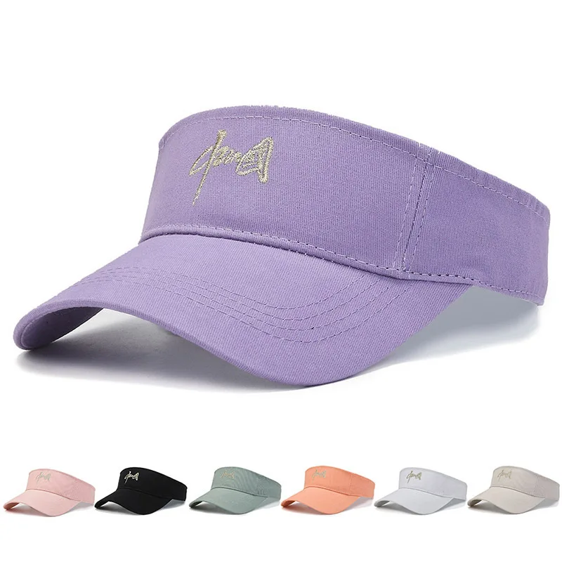 

Spring Summer Women Sun Hats UV Protection Top Empty Hat Men's Cap Adjustable Cotton Visor Sports Tennis Golf Running Sunscreen