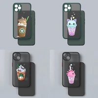 cute milk drink bottle animal phone case for iphone 12pro 13 11 pro max mini xs x xr 7 8 6 6s plus se matte translucent shell