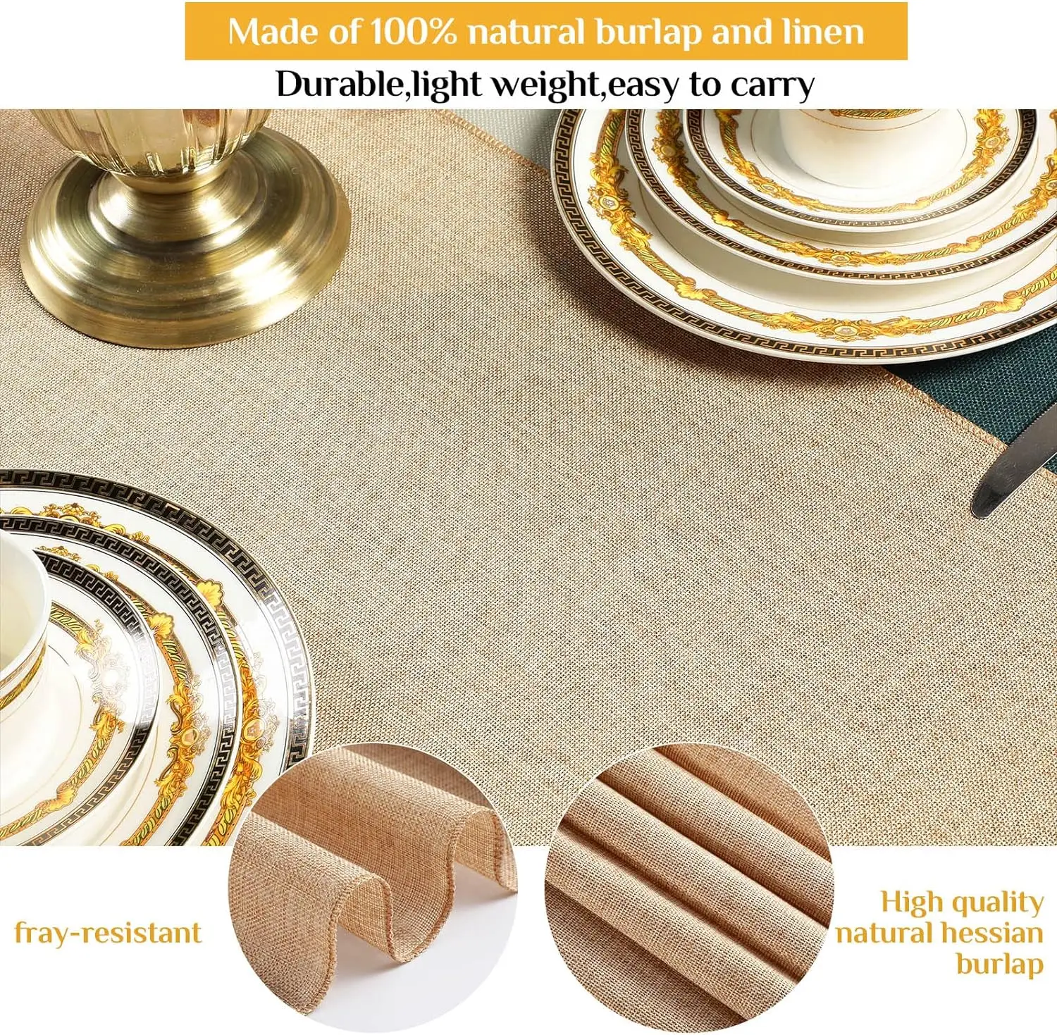 10 шт. 30x180 см натуральные джутовые скатерти для стола деревенские оптом западных