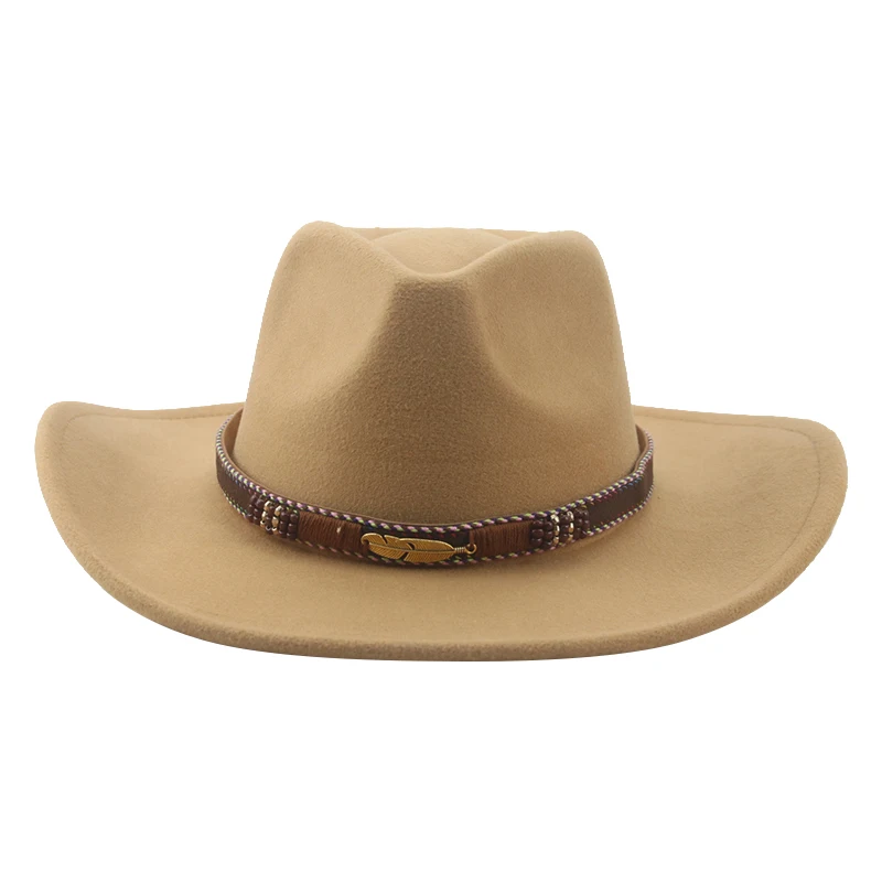 Fedoras Hats for Women Felted Man Hat Panama Western Cowboy Band Casual Vintage Wide Brim Cowboy Hat Chapeu Masculino Sombrero