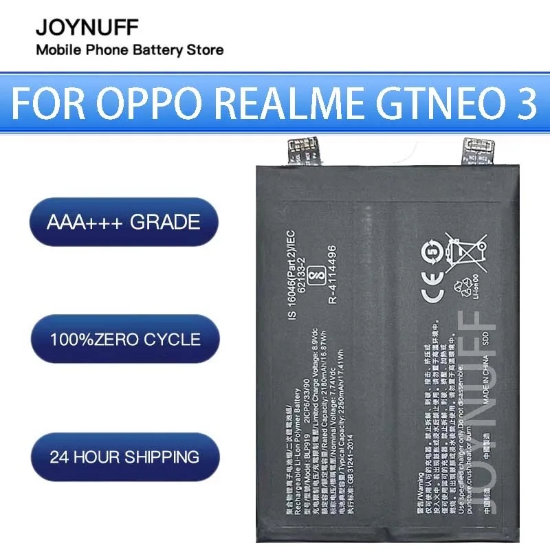 

New Battery High Quality 0 Cycles Compatible BLP919 For OPPO realme GT Neo 3 moblie phone Replacement Sufficient Batteries+tools