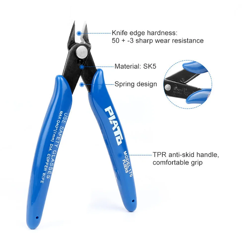 

Hand Tools Electrical Wire Cable Cutters Cutting Side Snips Flush Pliers Nipper Anti-slip Rubber Mini Diagonal Pliers