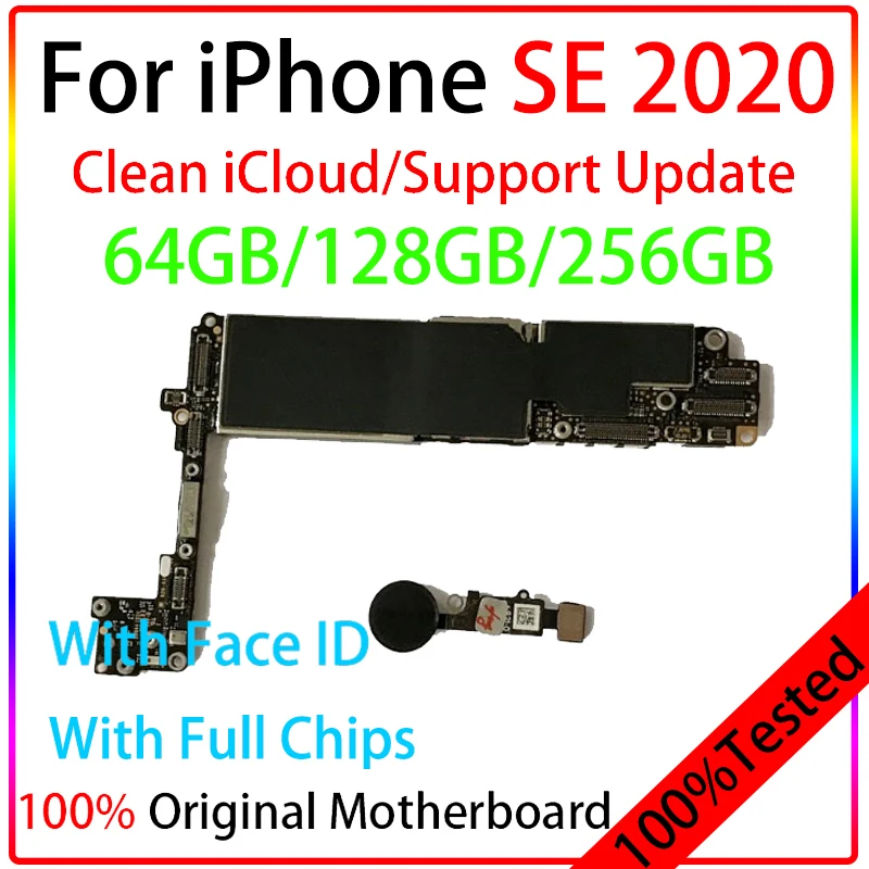 Оригинальный Бесплатный iCloud для iPhone SE 2020 разблокированная материнская плата 64 Гб