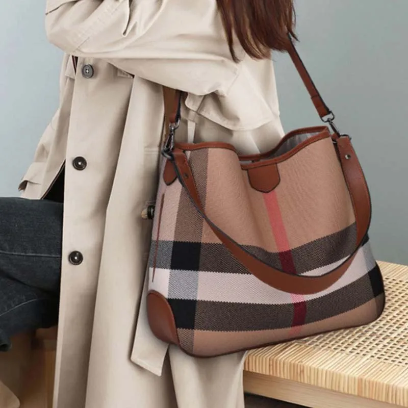 

2021 New Women's bags Luxury Women Cowhide Leather Handbags Fashion High Quality Cowhide with canvas women shoulder bags
