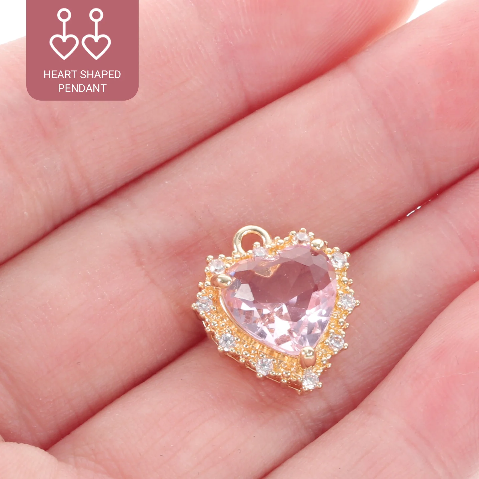 50 Pcs Pendants DIY Adorable Ornaments Diamond Dangle Earrings Rhinestones Hanging Copper Craft Decors Crafts Jewelry Necklace