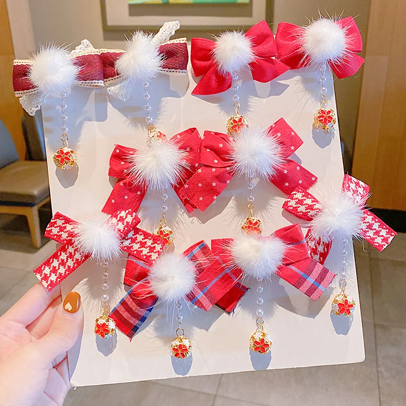 

2pcs Pompom Ball Ribbon Bow Kids Hair Barrettes Sweet Lovely Princess Hair Clip Hairgrips Hair Accessories For Girls Ornaments