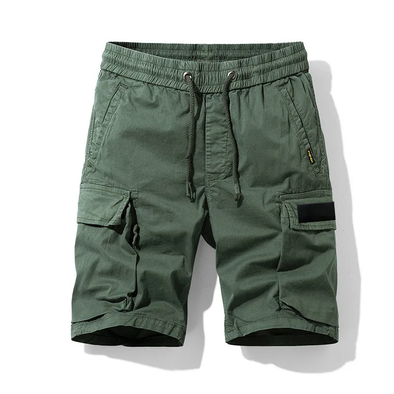 

New 2024 Classic Compass Armband Embroidered Men Shorts New Loose Casual Cargo Military Style Man Shorts Multiple Pockets Pants